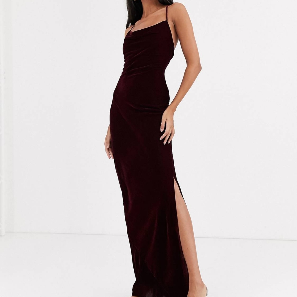 ASOS maroon evening gown